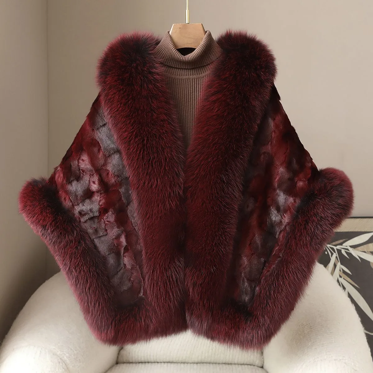 เสื้อโค้ทขนมิงค์แท้คุณภาพสูง ปกขนสุนัขจิ้งจอก แฟชั่นฤดูใบไม้ร่วงฤดูหนาวสำหรับผู้หญิง ขายตรงจากโรงงาน
