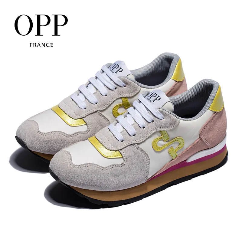 OPP Women's Shoes Cow Sude Sneakers Women's Fashion Non-slip Running Shoes Light Weight Casual Travel  Shoes