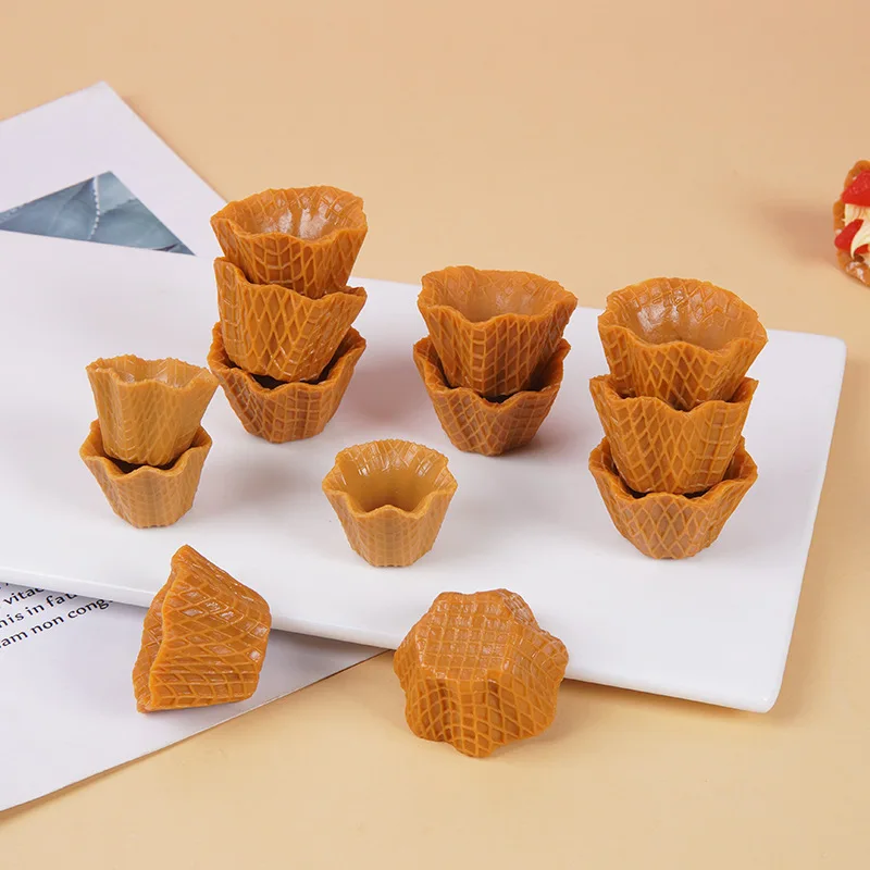 10PCS Fake Cake Simulation Ice Cream Cone Food Model Dessert Shop Window Display Model Photo Props Kids Toy