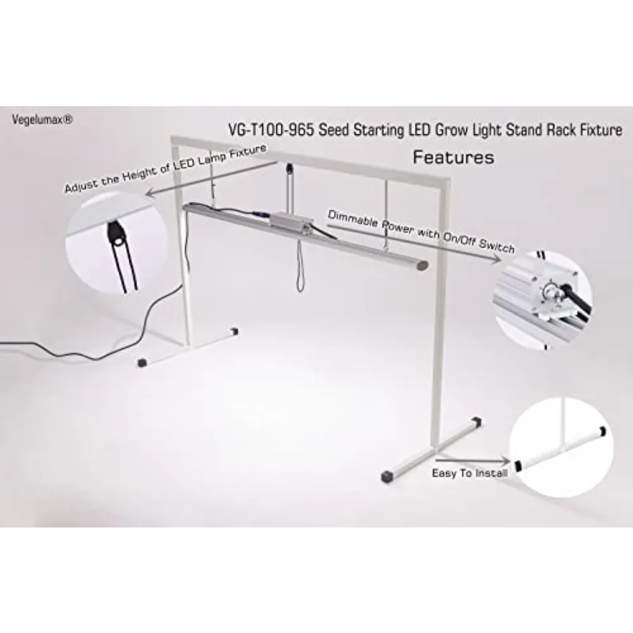 LED Grow Light Lamp Stand for Plant Seedling Germination Vege Flower Growth, Full Spectrum CRI 90+ White Light CCT 6500K, Isola view 6