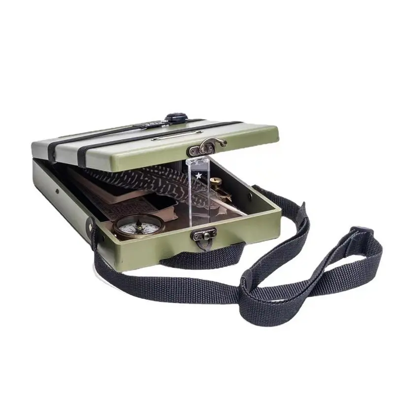 Wooden box writing storage briefcase backpack wooden