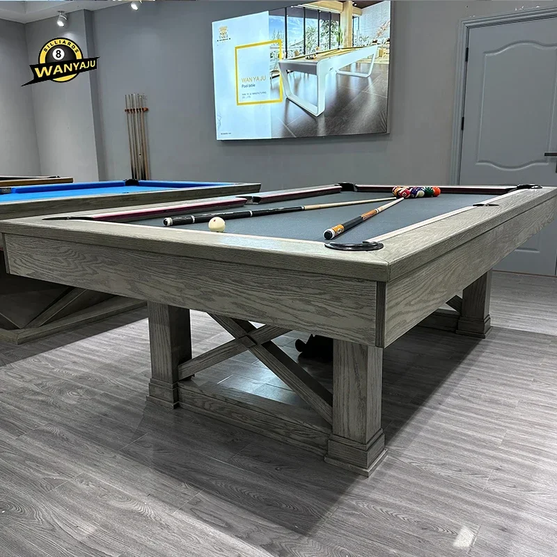 Wholesale Indoor Cheap Price 7ft 8ft 9ft Most Popular Wood Finish Custom High-End Rustic Style Billiard Pool Table For Sale