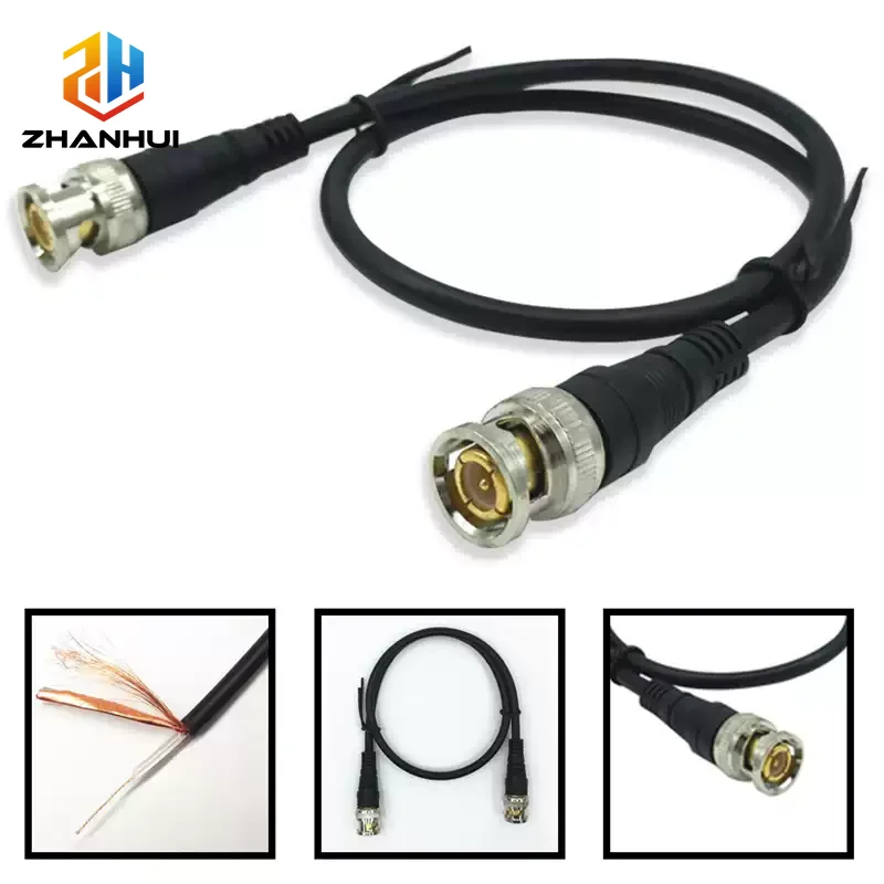 BNC Male to Male Extension Cable - Coaxial CCTV Video Surveillance Wire with Q9 Connectors for Security Camera DVR NVR System