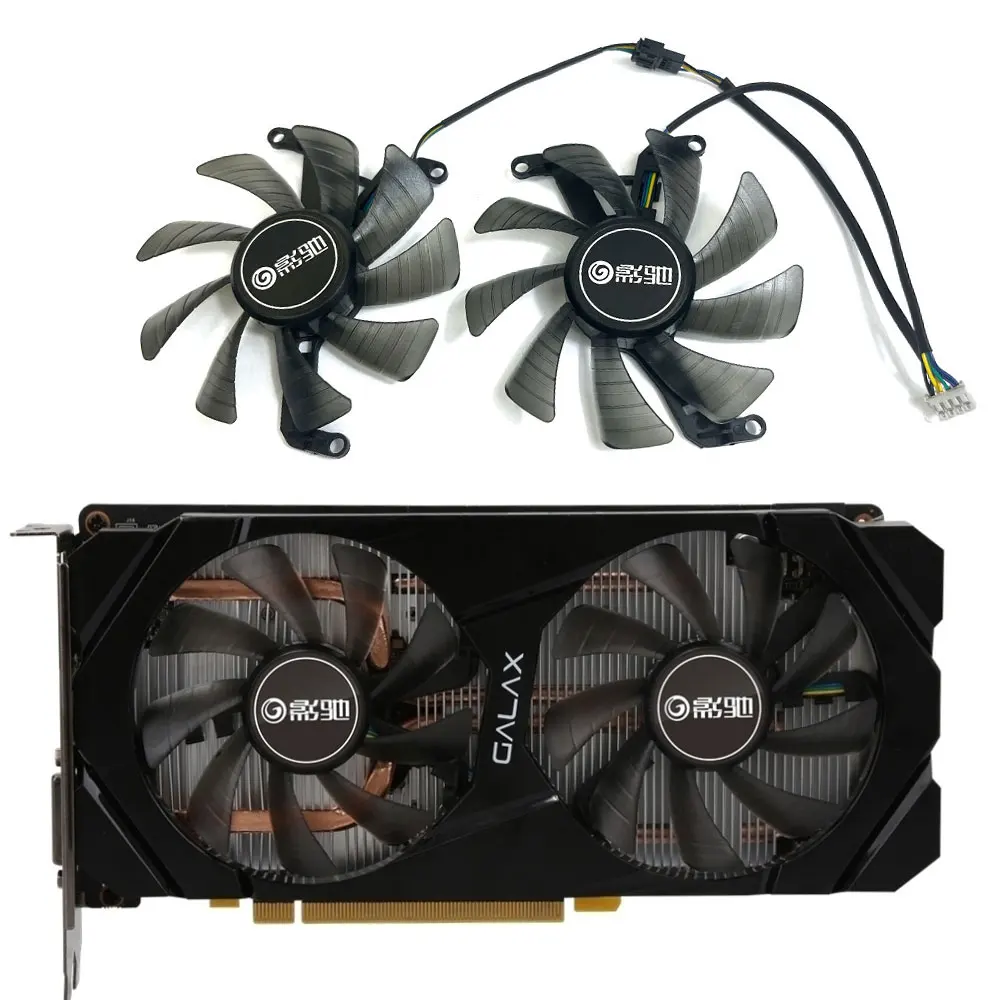 

2FAN/SET NEW 87MM GTX 1660 GPU FAN，For GALAX CMP 30HX、GALAX GTX 1660、1660Super、1660TI、GALAX RTX 2060、2060Super Video Card Fan