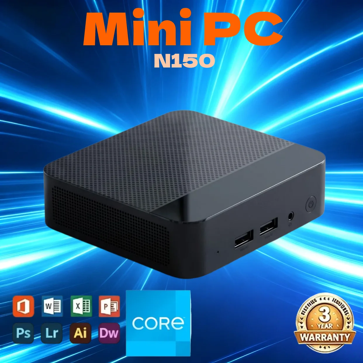 High‑Performance Mini Desktop PC Core N150 Light Mini Notebook 16GB 1024GB SSD HD Screen WiFi6 BT5.2 Daily Portable Laptop