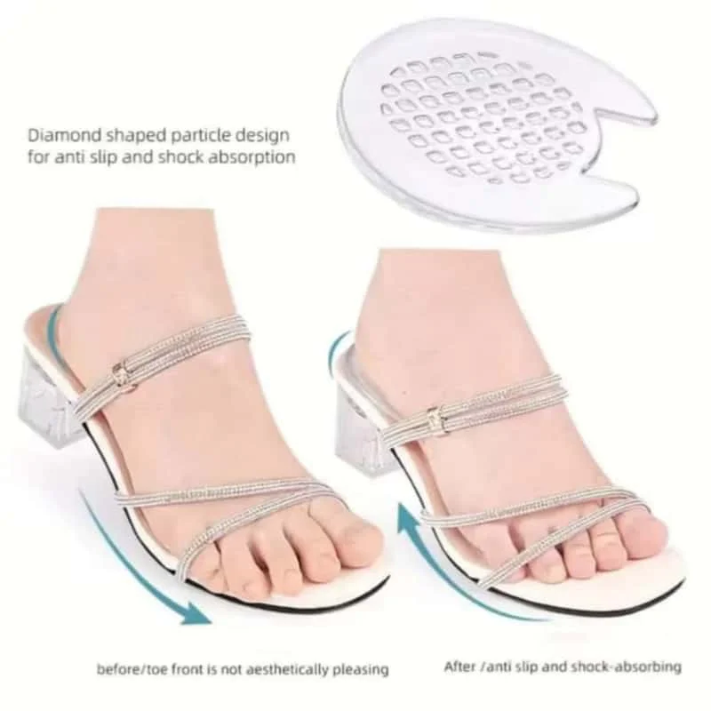 1/2/3 Paar transparente Silikon-Einlegesohlen, halbgrößiges Fersenkissen-Design, Massagekomfort, Stoßdämpfung, atmungsaktiv, passen sich dem Fuß an, geeignet für High Heels und Sandalen – Detail 3