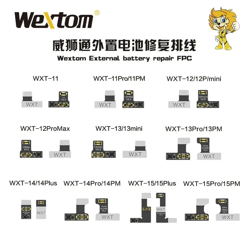 Wextom External Battery Repair FPC for IPhone 11-15 Series No Unknown Component Prompts 100 Battery Health Repair Tools