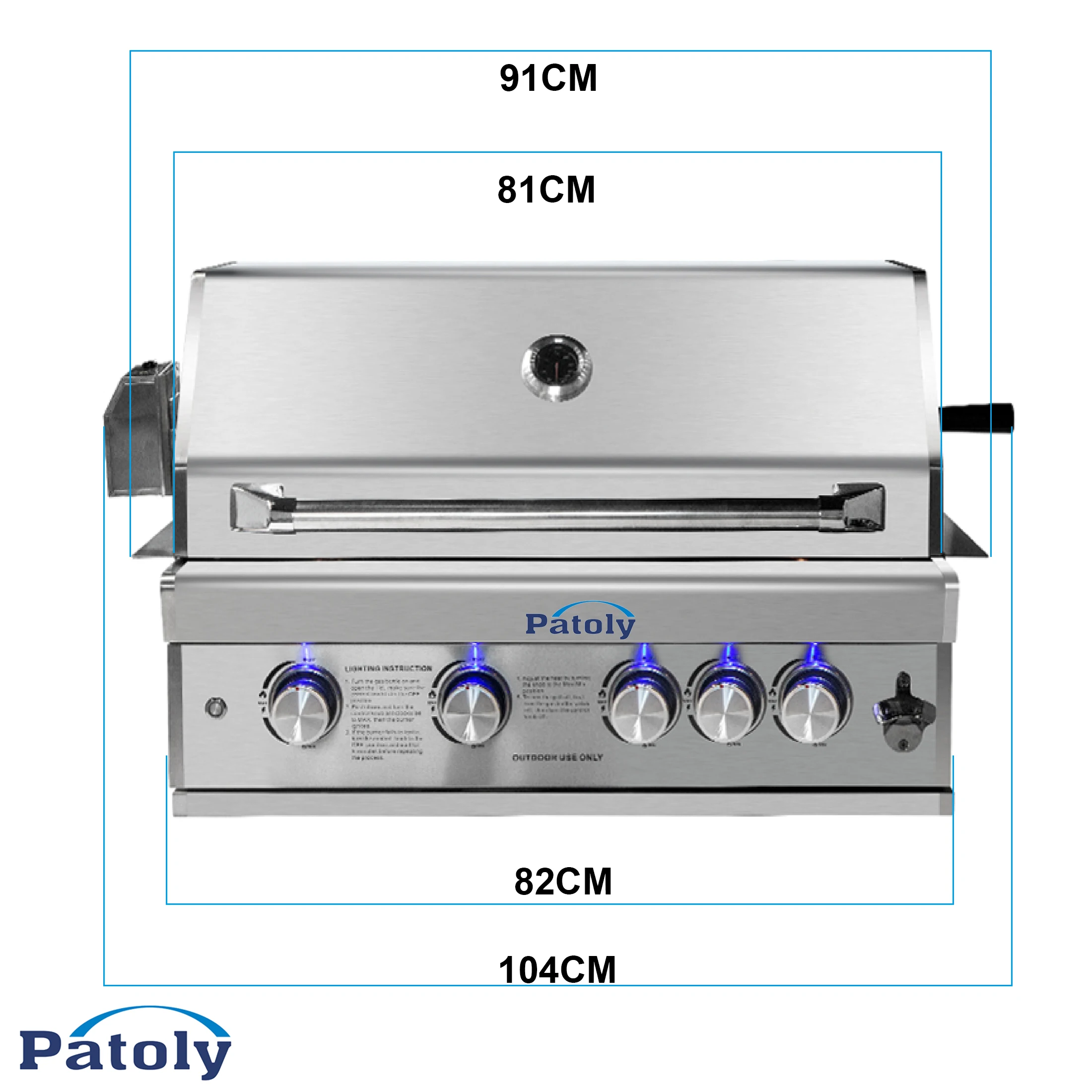 Factory Popular Hot Sale Tabletop Stainless Steel Portable Camping Barbecue Gas LPG BBQ Grills For Outdoor Cooking