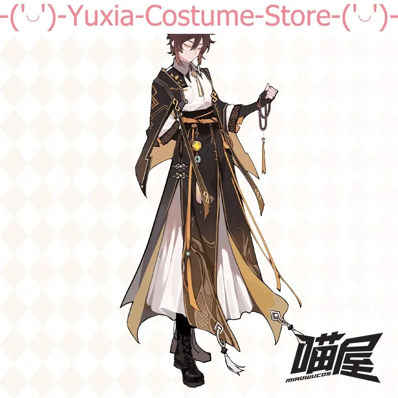 Genshin Impact Zhongli Game Suit Gorgeous Handsome Uniform Cosplay Costume Halloween Party Role Play Outfit Men