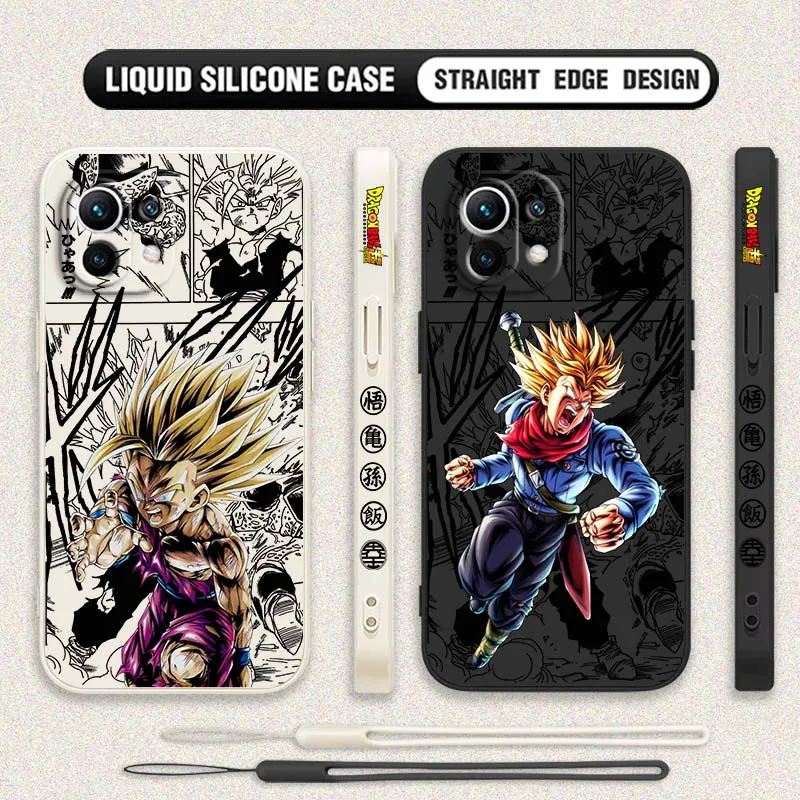 

D-Dragon Ball Trunks Saiyan Cover For Xiaomi Mi 17 15 14 13 12 11 9 14T 13T 12T Lite Pro Max 5G Liquid Left Rope Phone Case