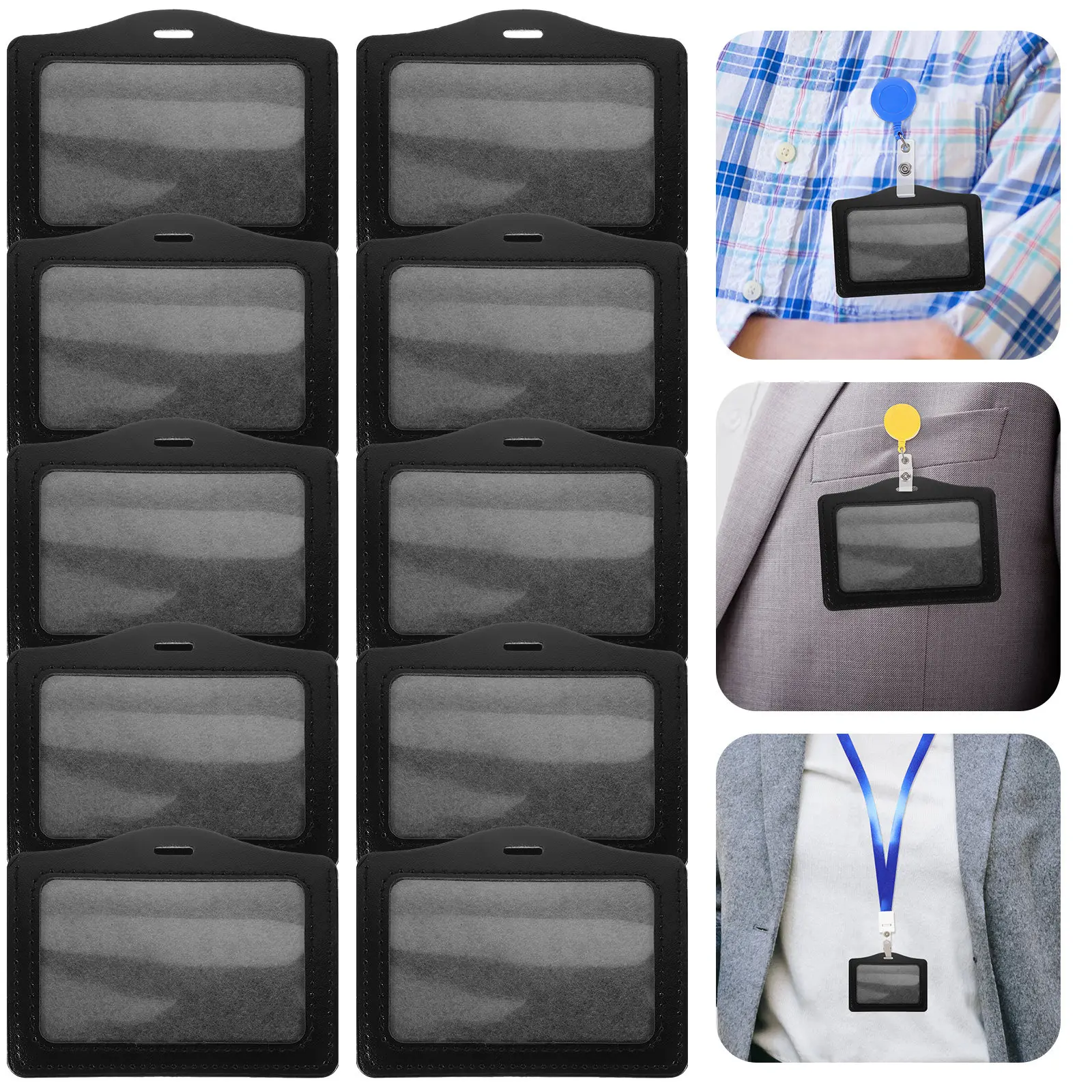 

10Pcs Card Badge Holder Horizontal Protective Sleeves Transparent Clear Id Card Cover Game Photo Storage Organizer Anti Scratch
