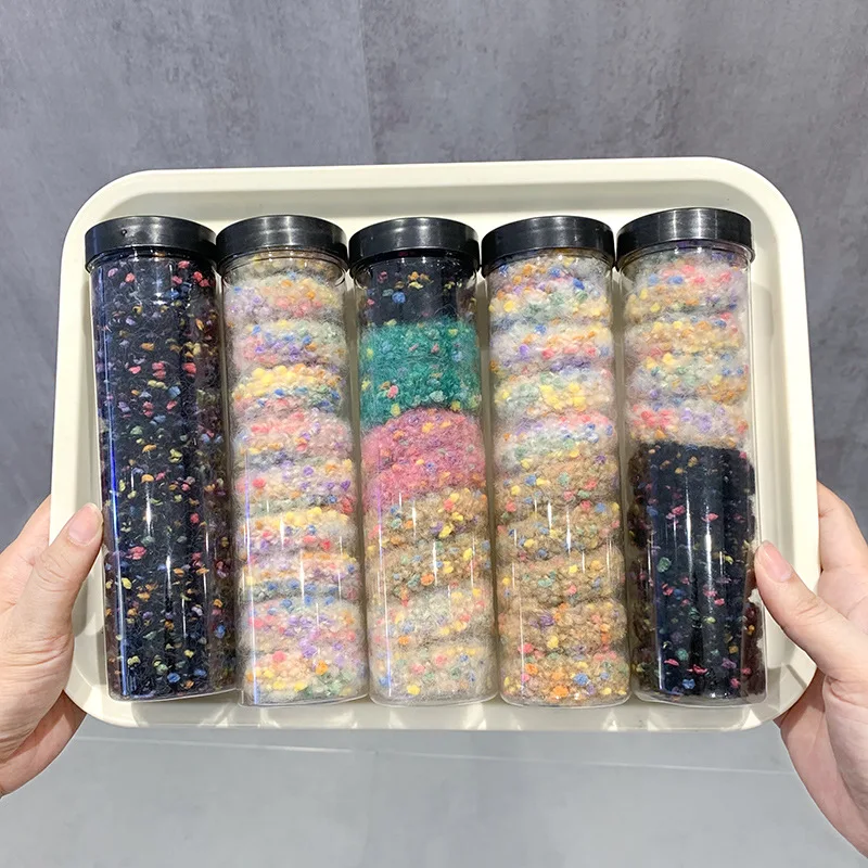 10pcs/Canned Multicolor Plush Hair Rope for Women High Elastic Hair Rope Fashion Girl Does Not Damage Hair Ties