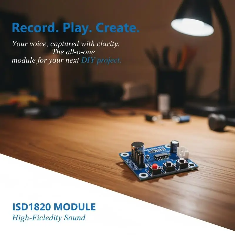 ISD1820 Audio Record Play Module Low Noise with Micro Speaker Durable Circuit Board for  Electronic Project Use
