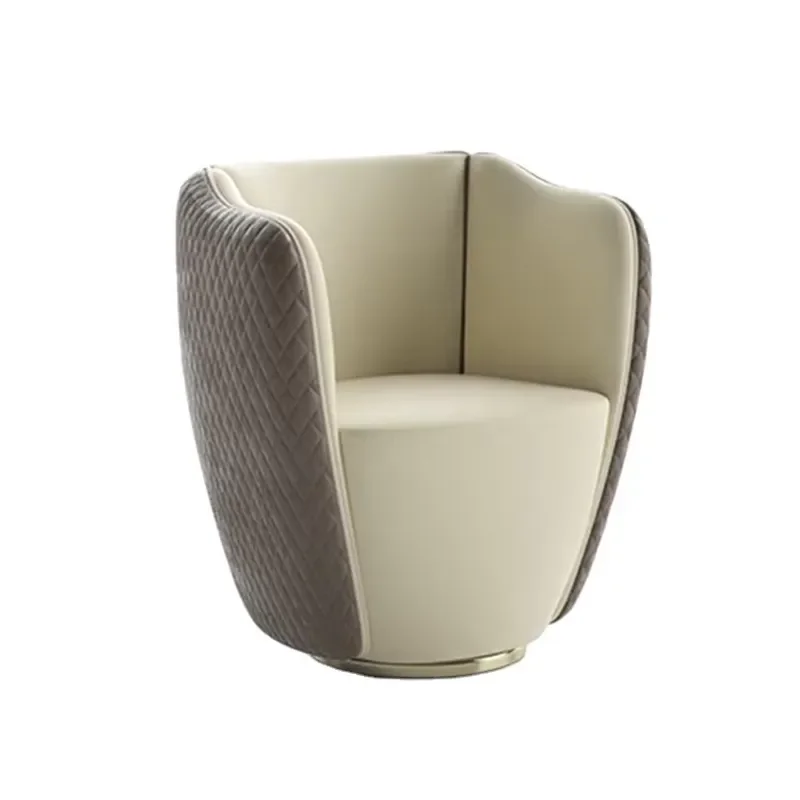 Nordic Living Room Lounge Tufted Sofa Beige White Leisure Chair with Ottoman Replicate Modern Outdoor Furniture