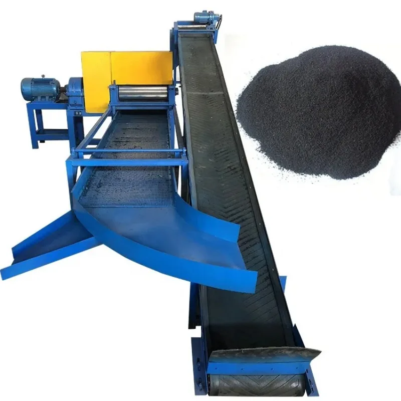 High Speed Waste Tire Stripping Machine Rubber Granules Making Line  Metal Shredder for Industrial Waste Tire Treatment