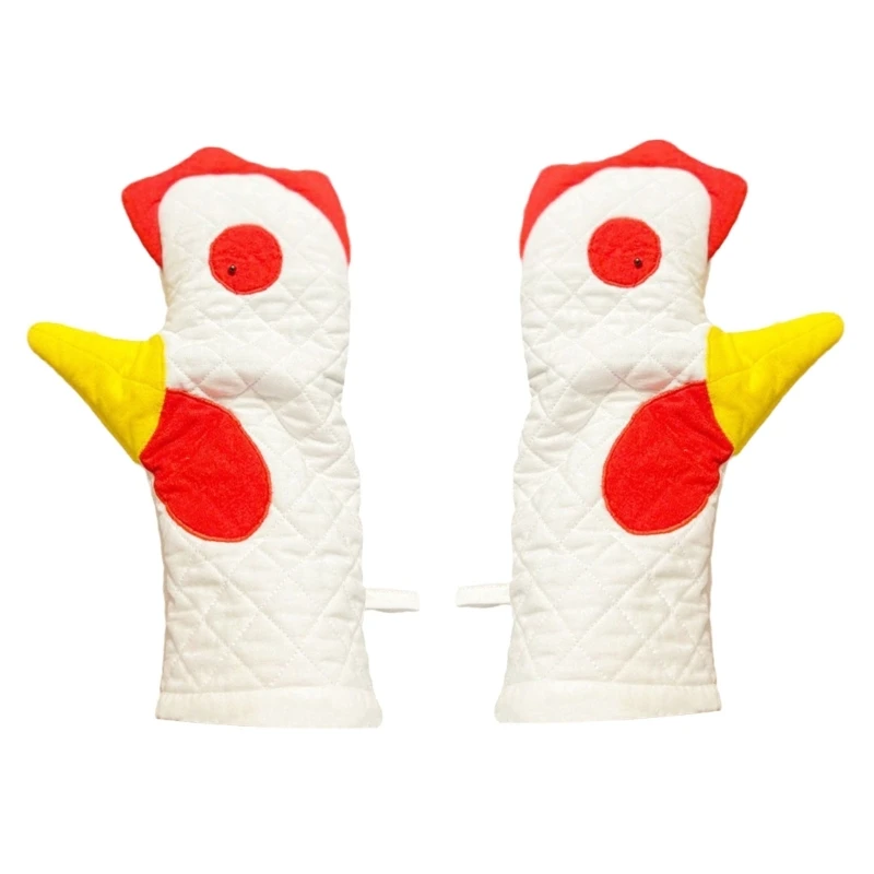 Non-woven Fabric Material Oven Mitts Rooster Kitchen Glove for Baking BBQ