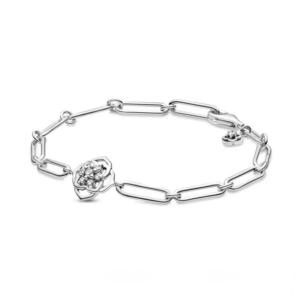 Sternförmiges Verstellbares Armband S925 Reines Silber Rose Schlangenkette DIY Zubehör Charm Damenschmuck Hochzeitsgeschenke – Detail 6