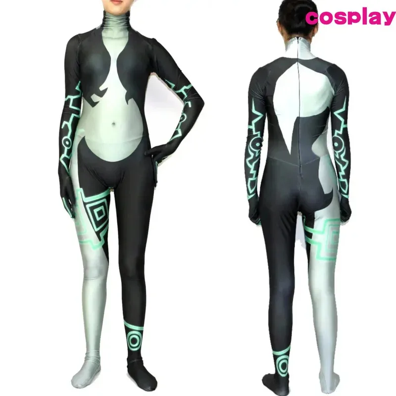 

Woman Fantasia Twilight Princess cosplay costume ladies Midna Zentai jumpsuit costume Monkey Halloween carnival bodysuit D