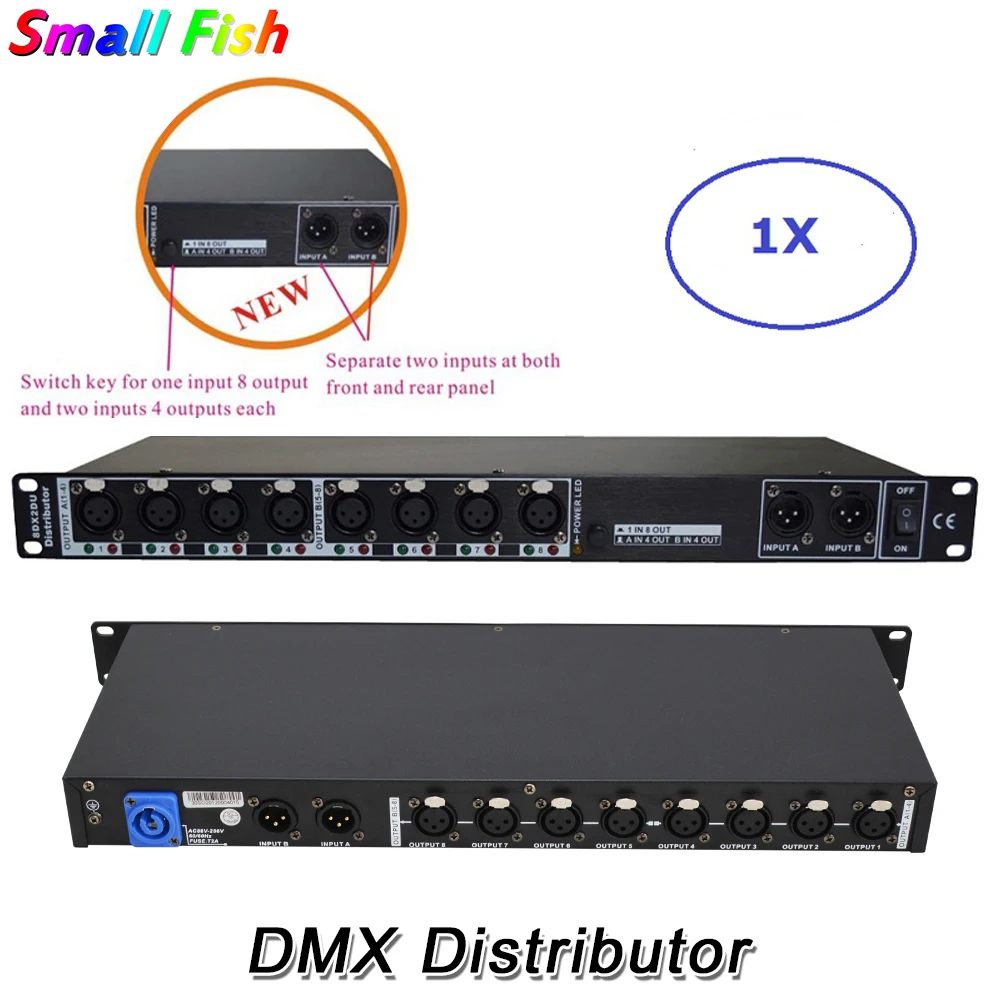 New Design 88-265V Input DMX Amplifier / Splitter / DMX Signal Repeater/ 8 Output Ports DMX512 Signal Distributor Fast Shipping