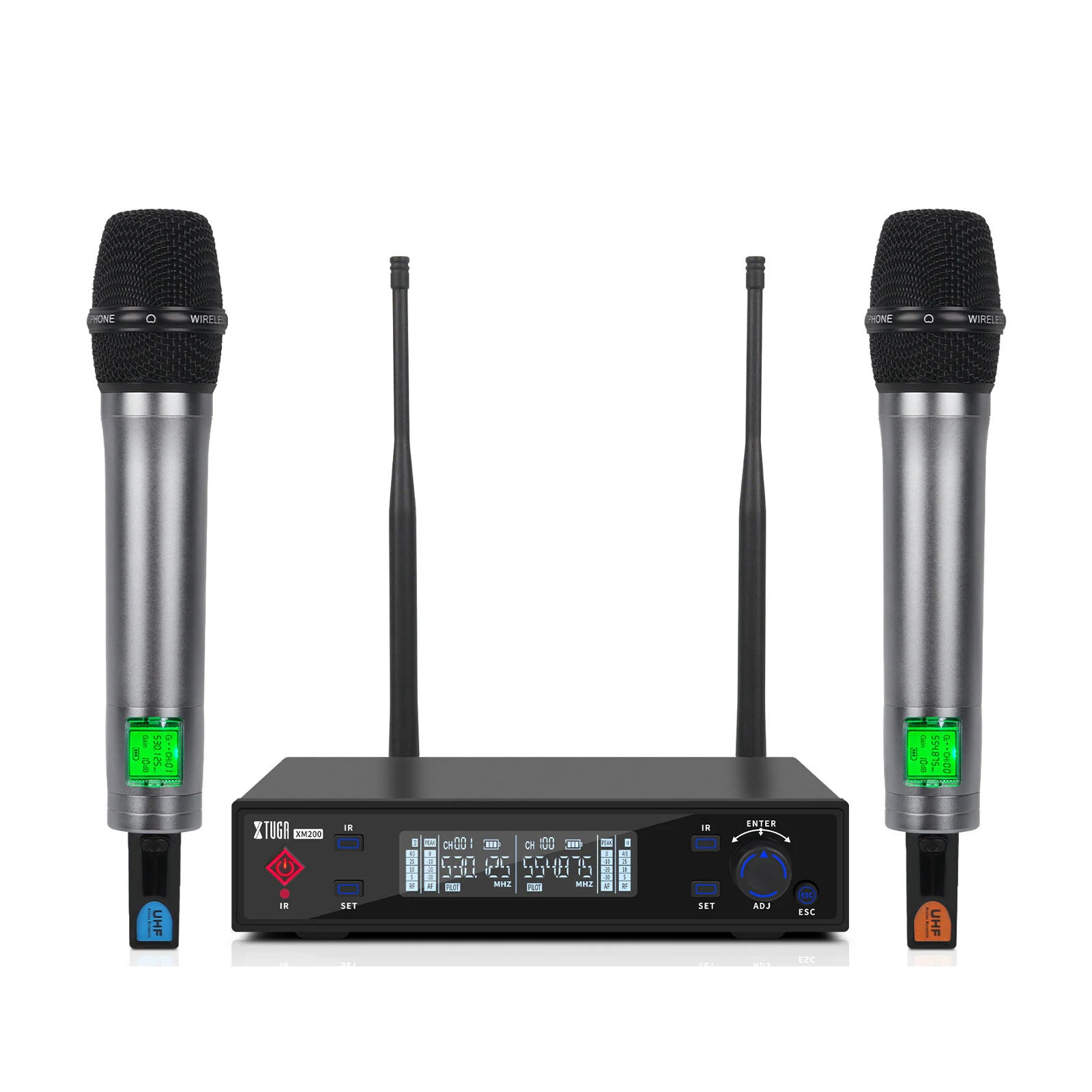 

XM200 95 Meter Effective Distance Professional UHF Microphone System Wireless Dynamic Microphone for Church Karaoke Home Singing