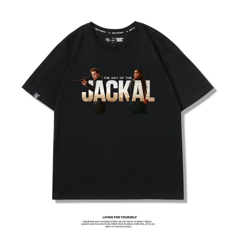 تي شيرت قطن 100% مطبوع عليه فيلم The Day of the Jackal تي شيرت رجالي Y2K صيفي بأكمام قصيرة تي شيرت كبير الحجم ملابس خروج نسائية