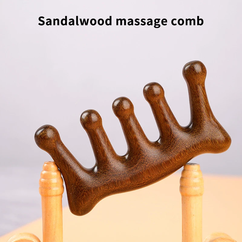 Sandal Wood Massage Comb Meridian Dredging Anti Hair Loss Gua Sha Stimulation Promote Hair Growth Care Brush