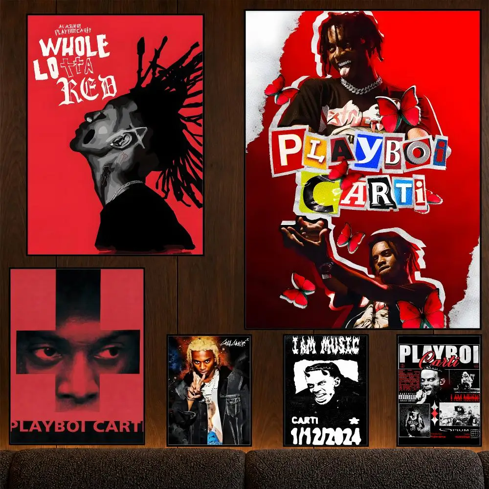Rapper Playboi Carti Whole Lotta Red Poster Wall Art Print HD Aesthetic Artwork Waterproof Printing For Fans Home Decor Gift