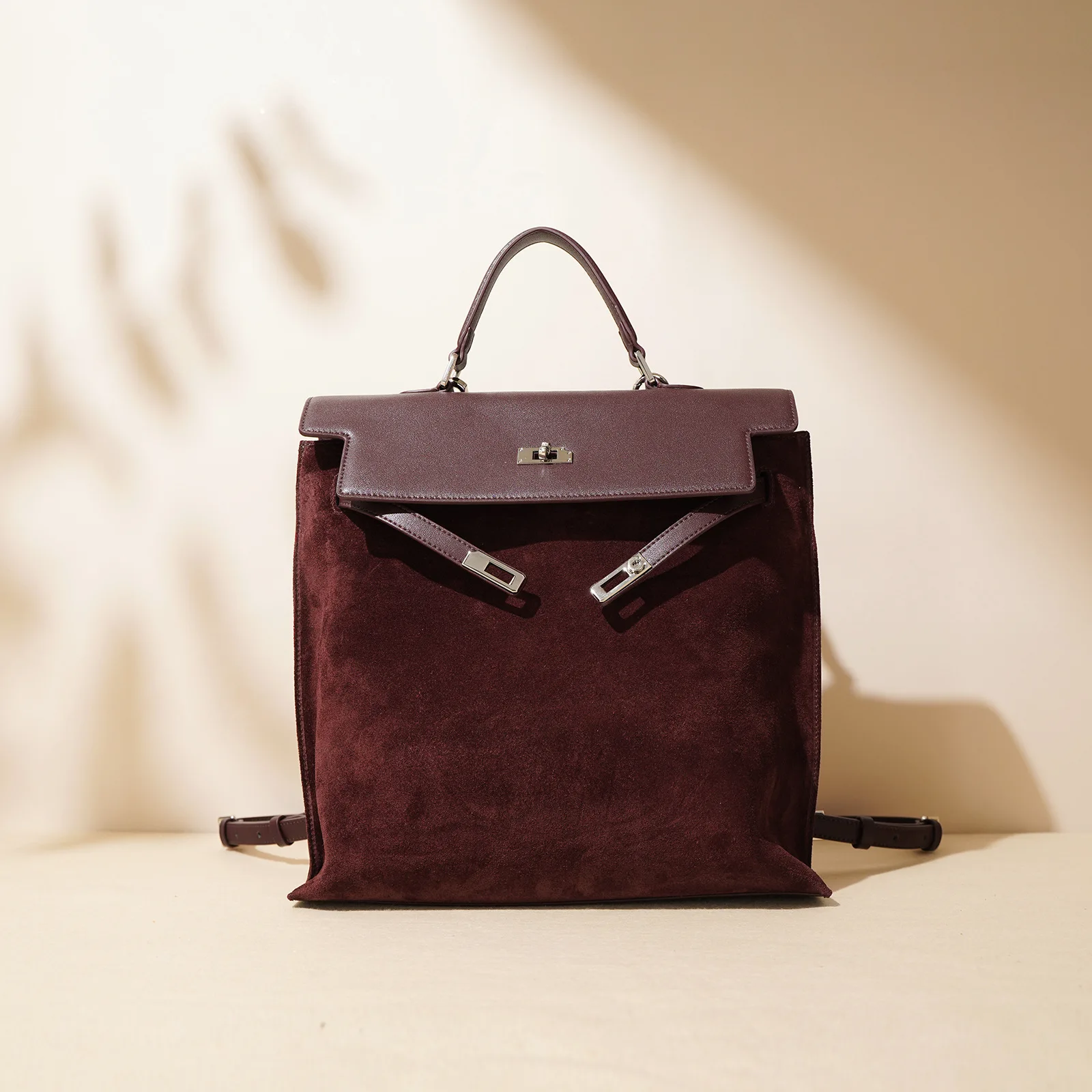 Autumn Winter Luxury Women's Leather Backpack With High-End Korean Style Two Large Capacity Cotton Handbag Logo Pattern Tote Bag