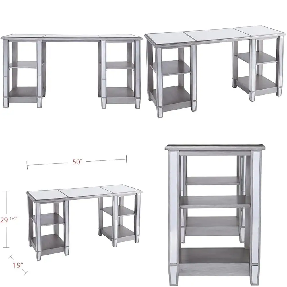 scrivania con specchio wedlyn, argento