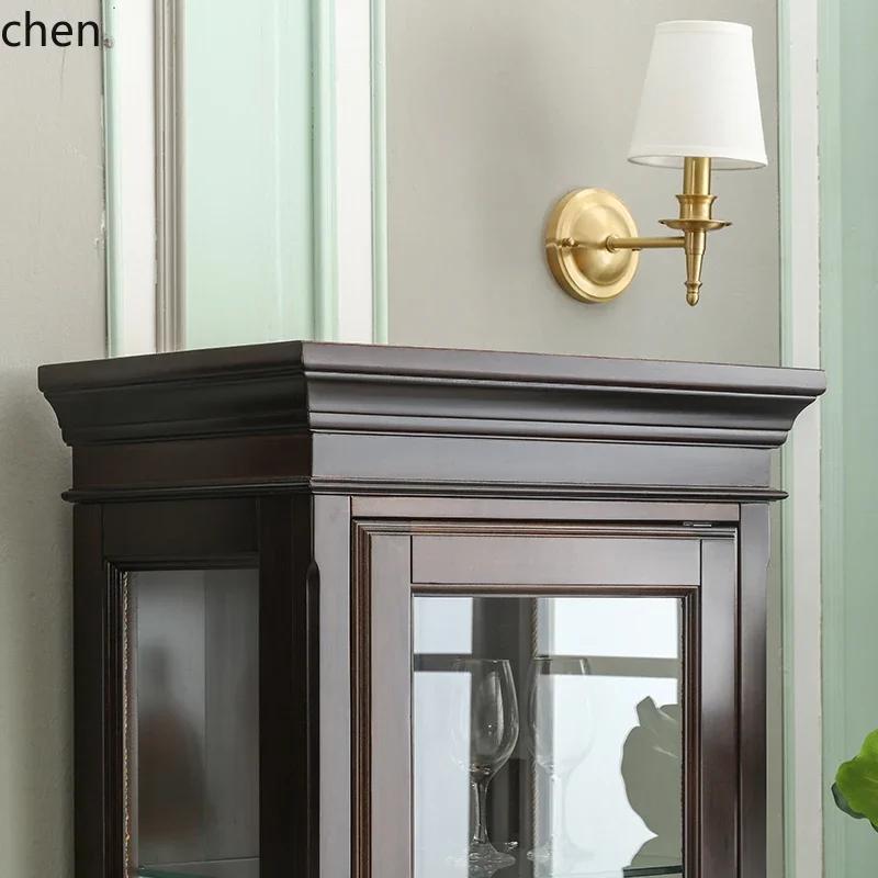 rural light luxury wine cabinet against the wall, simple living room glass storage storage display t by the dining side