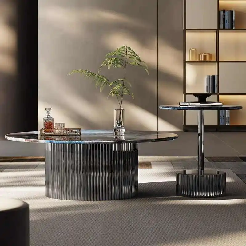 Natural Microcrystalline Stone Rock Board Creative Size Tea Table for Modern Italian-Style Villa Minimalist Home Coffee Tables