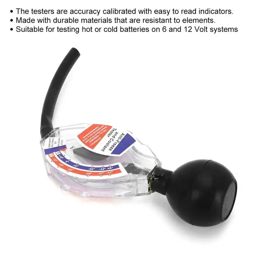 Verificador do líquido refrigerante do radiador do carro, ferramenta durável do verificador do anticongelante para o sistema de refrigeração, peças de reposição do automóvel, discagem da precisão alta