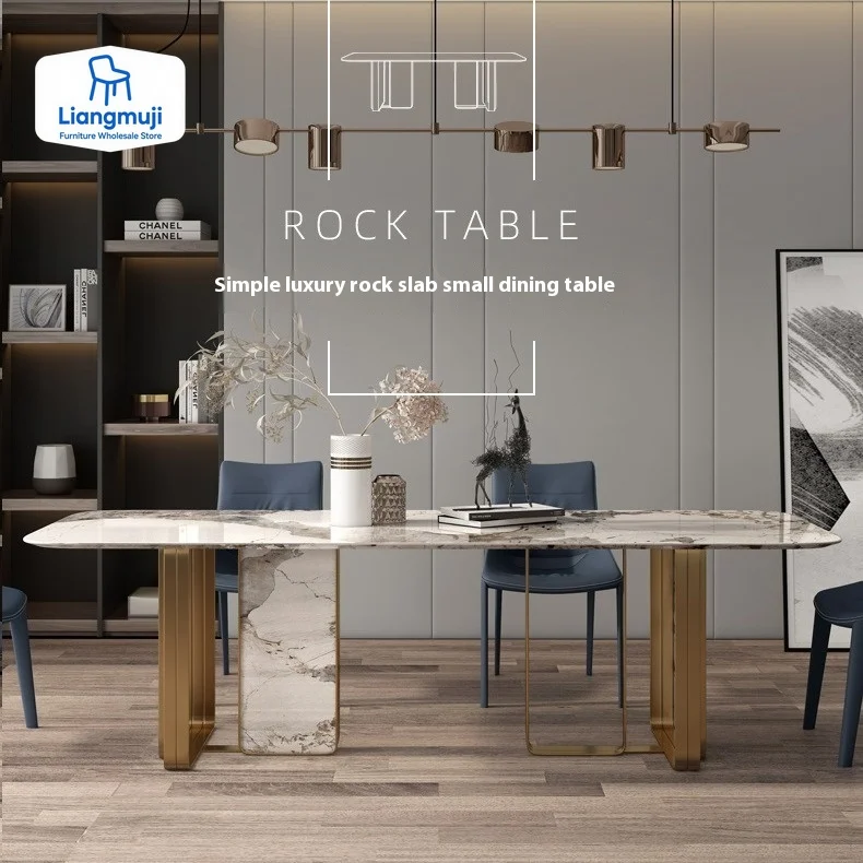 

Minimalist Design Rectangular Marble Table For Kitchen Dining Set 4 Chairs Modern Dining Room Kitchen Table Home Furniture