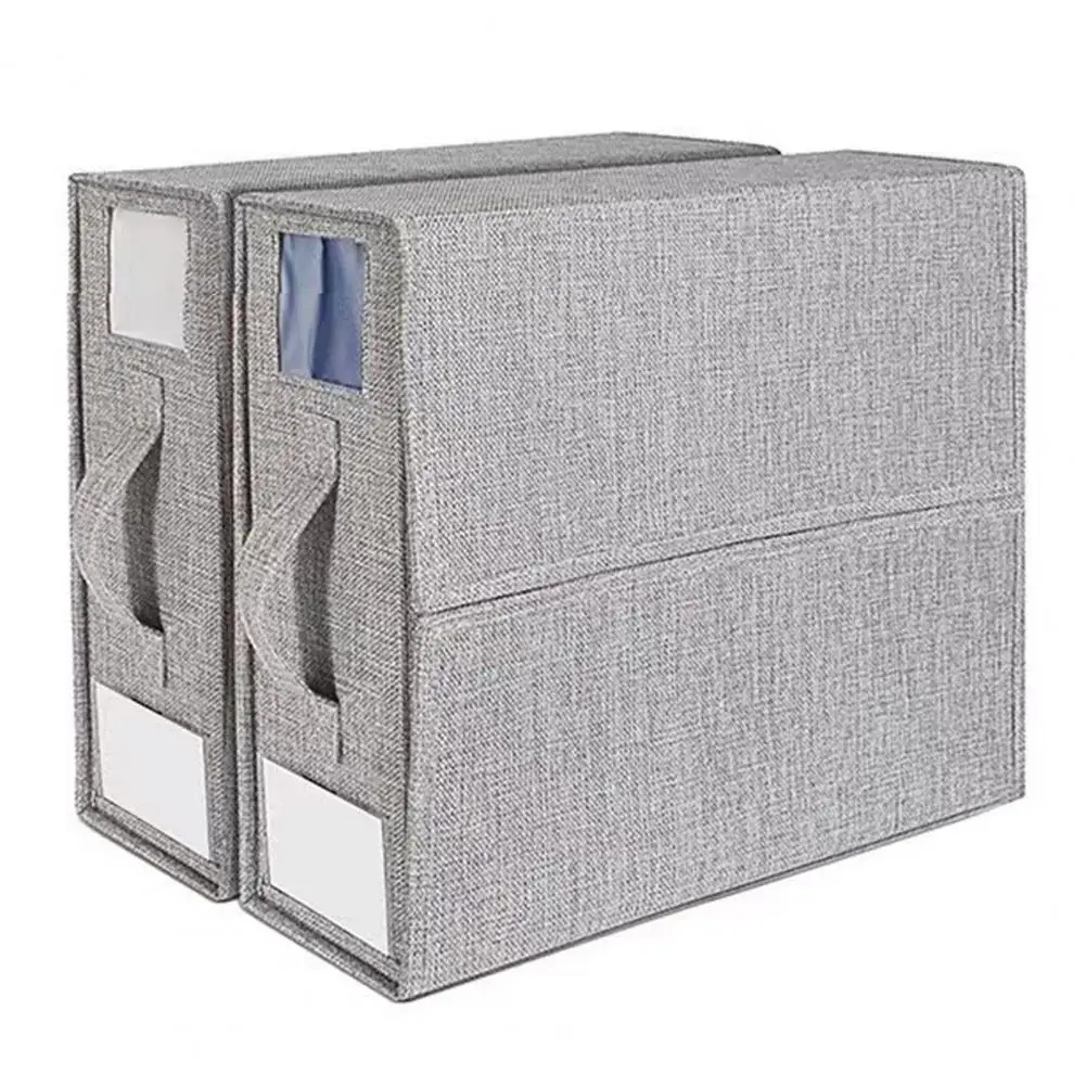 Linen Closet Organizer Socks Storage Box Transparent Window Wardrobe Storage Box with Handle for Clothes Bedding for Socks