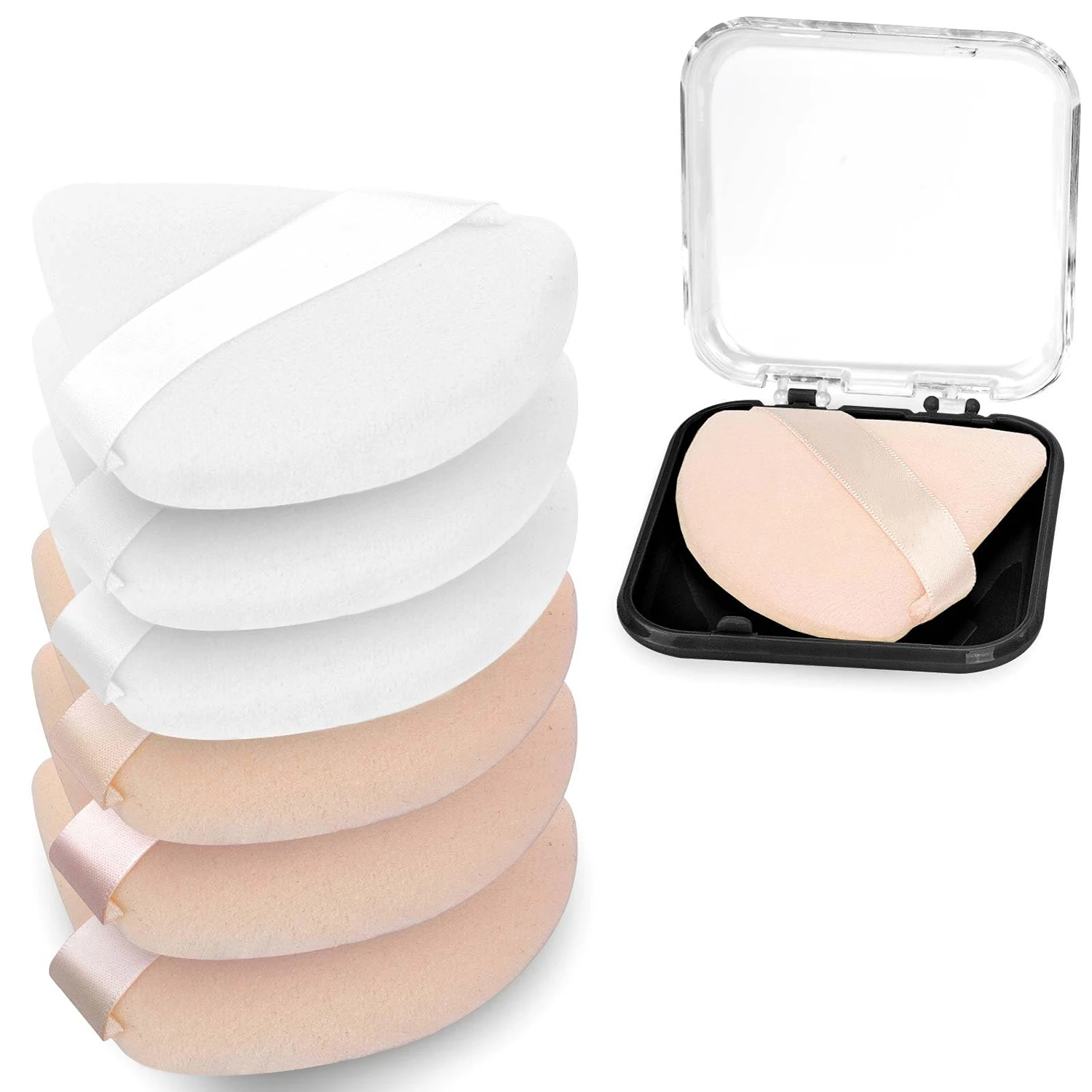 1/20 stücke Ultra-Weiche Gesicht Lose Pulver Puffs Dreieck Samt Gesichts Schönheit Make-Up Werkzeuge Kosmetische Schwarz Rosa Foundation schwamm