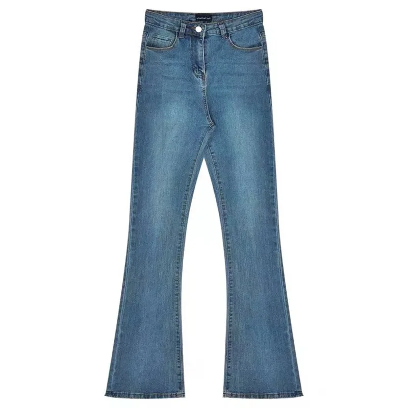 

Женские эластичные узкие джинсы Spice Girls в стиле ретро, весенние узкие брюки с длинной высокой талией, расклешенные микро-расклешенные универсальные брюки для девочек