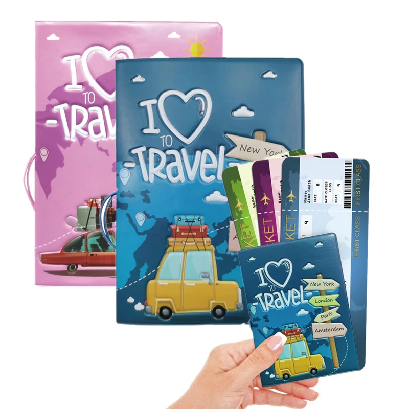

Portable Boarding Fashion Cute Cartoon Passport Cover Men Women PU Leather Travel Passport Holder Case Card ID Holders 14*10cm1