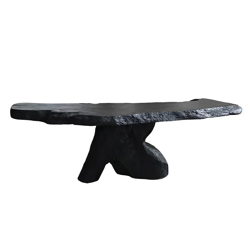

Coffee Table Retro Style Homestay Tea Room Low Table Wabi Sansan Solid Wood Tea Table Black Charcoal Tatami