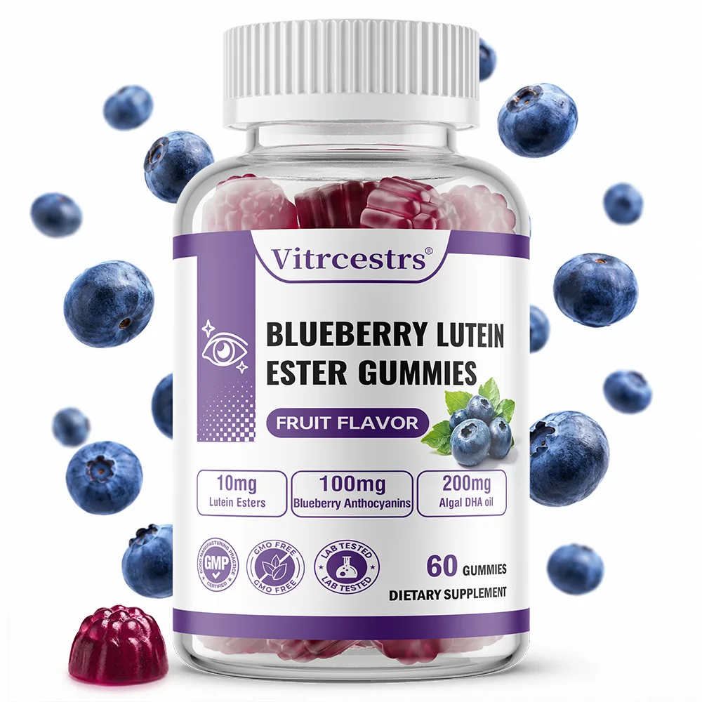 Lutein Esters + Blueberry Anthocyanins + Algal DHA Oil, Fruit Flavor, Antioxidant Wellness Support, 60 Gummies