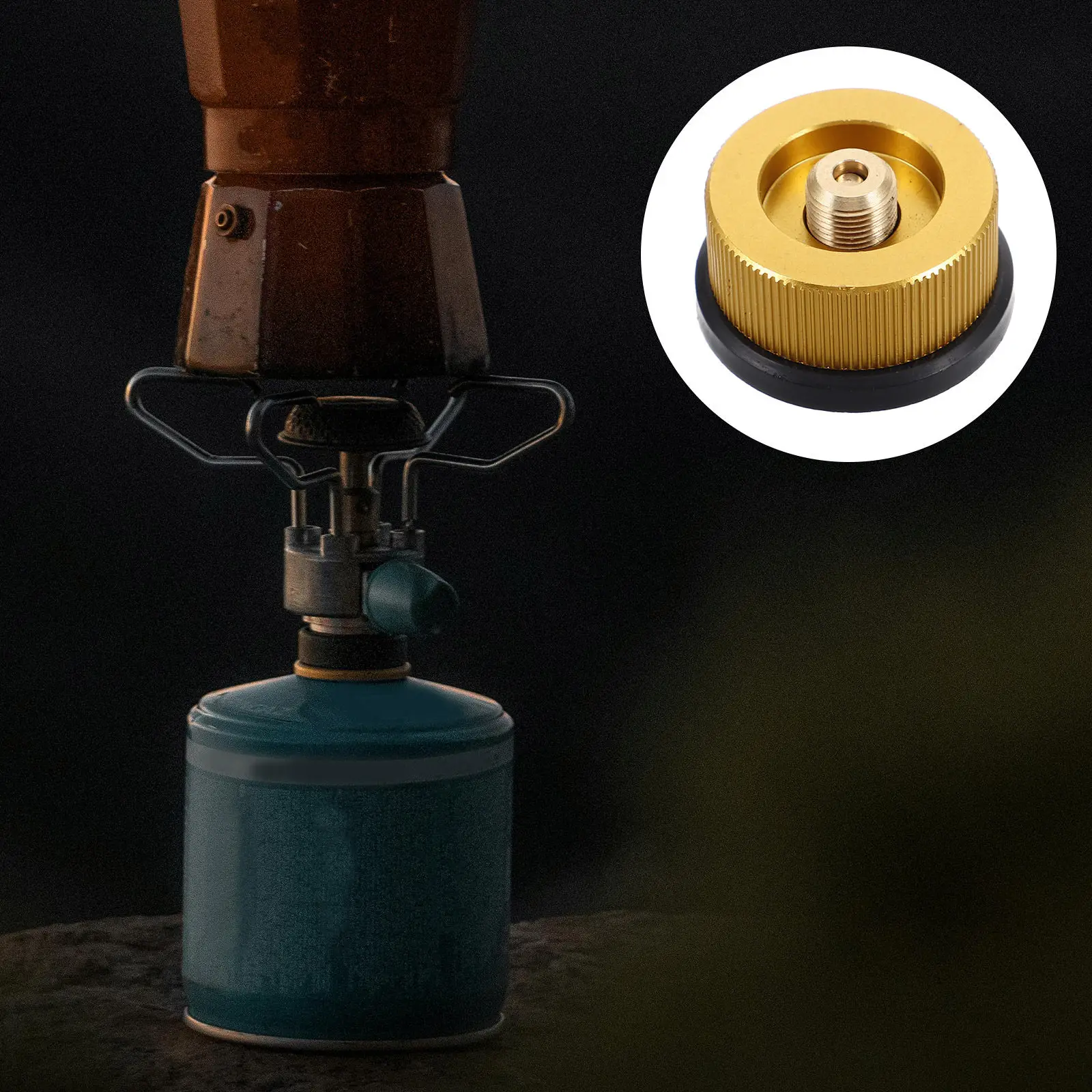 Long Gas Bottle Adapter for Camping Stove Lantern Aluminum Copper Nylon Leak Proof Automatic Locking Outdoor Bbq