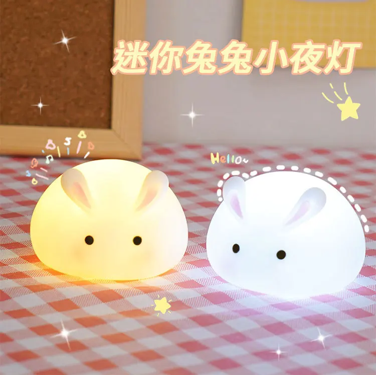 Mini Cute Bunny Night Light Cute Girly Heart Ornament Bedroom Ornament Sleeping Lamp Girl Birthday Gift Atmosphere Table Lamp