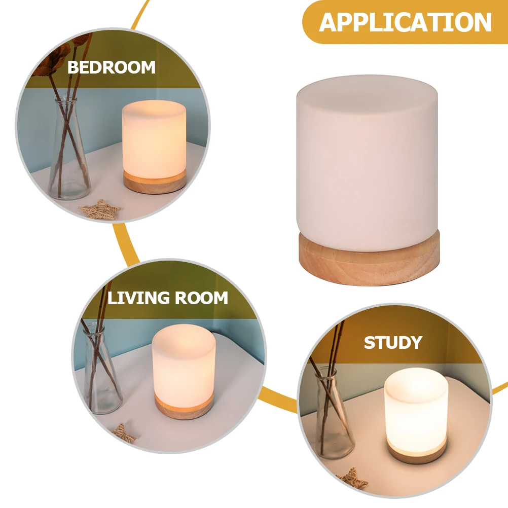 

Solid Wood Led Lamp Lamp Modern Bedside Night Night Light Light LED Desk Lamps for Home Office Warm Gentle Lighting