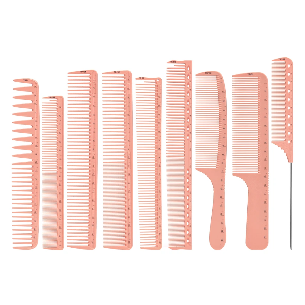 9pcs Professional Cutting Comb Set Fine and Wide Tooth Hair Barber Comb, Large Wide Tooth Detangling Comb For All Hair T