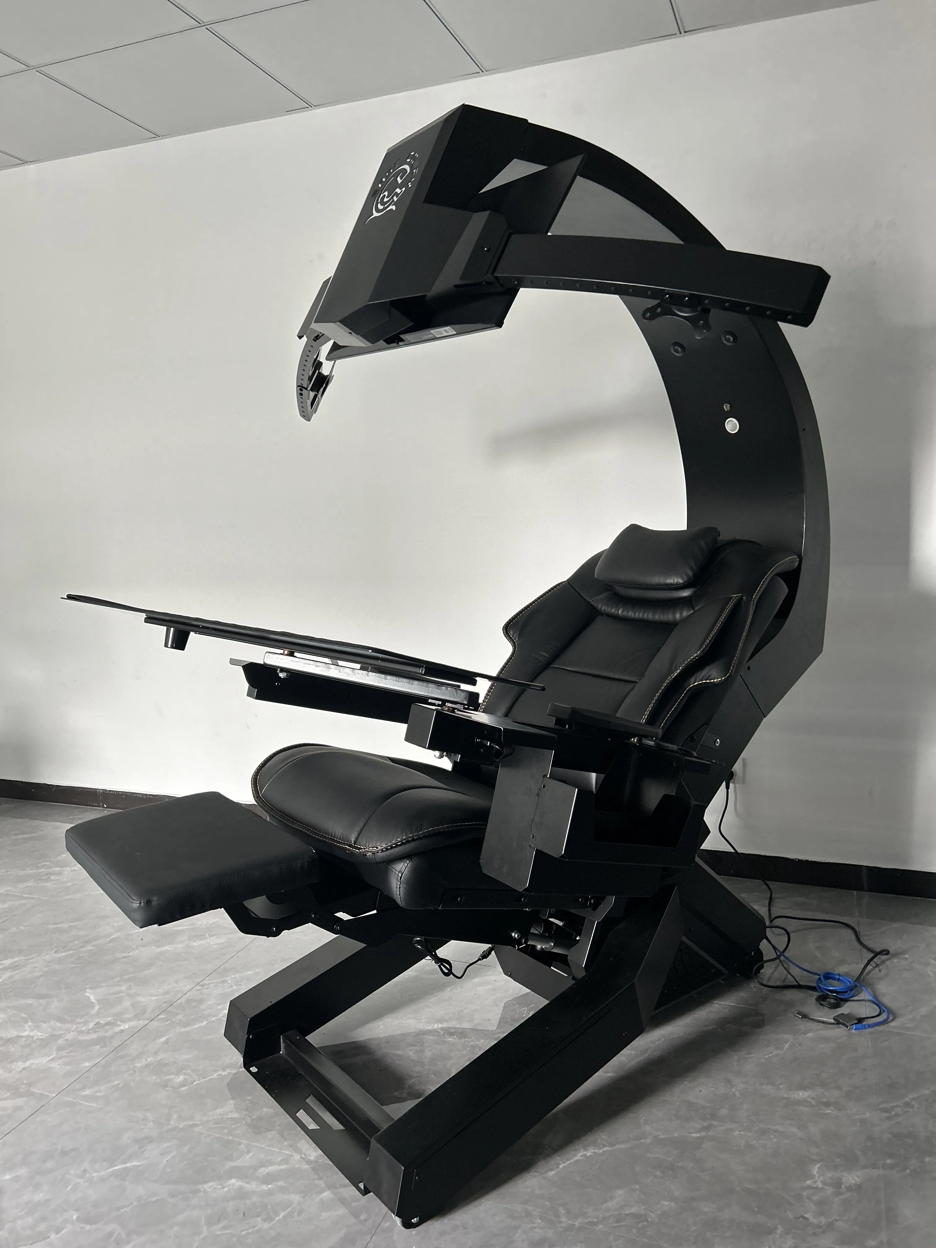 Model 320 Affordable Home Office Recline workstation Zero Gravity computer cockpit  Supports up to 5 Monitors with massage