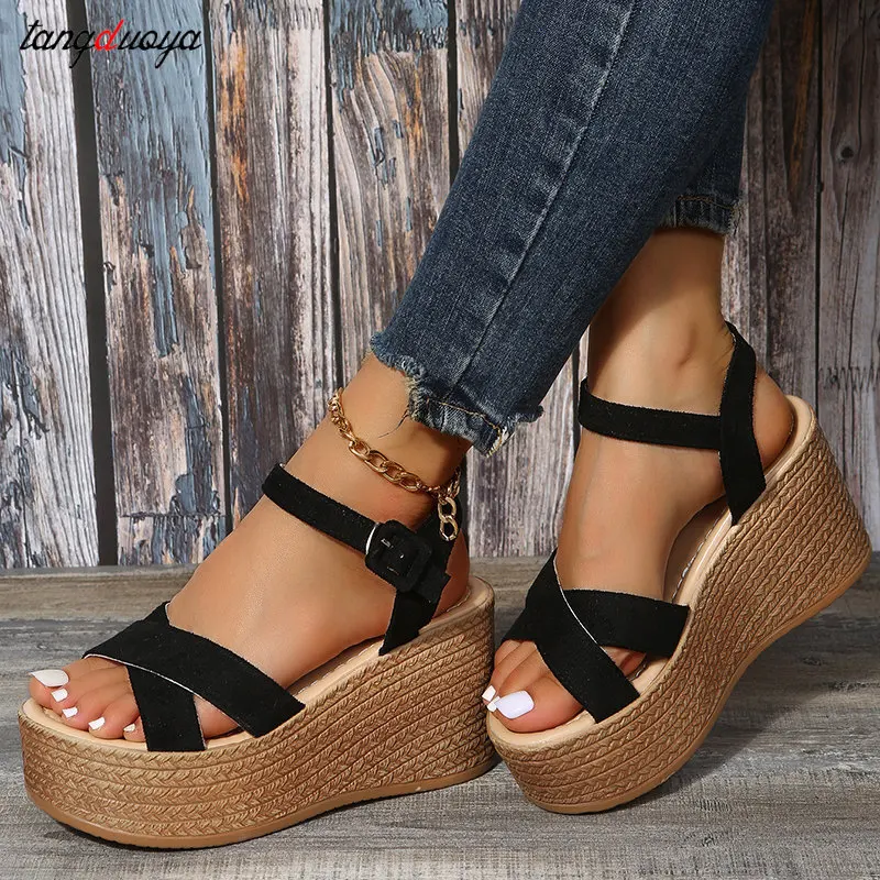 platform sandals Brand Female Wedges High Heels Sandals Fashion Solid Platform women\'s Sandals Casual Party Beach Shoes Woman