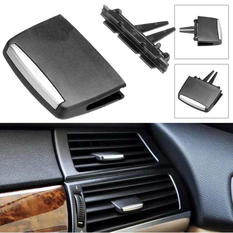 Car Front A/C Air Conditioning Vent Outlet Tab Clip Repair Kit 24x33mm For BMW For X5 E70 X6 E71 ABS PC Black Car Accessories