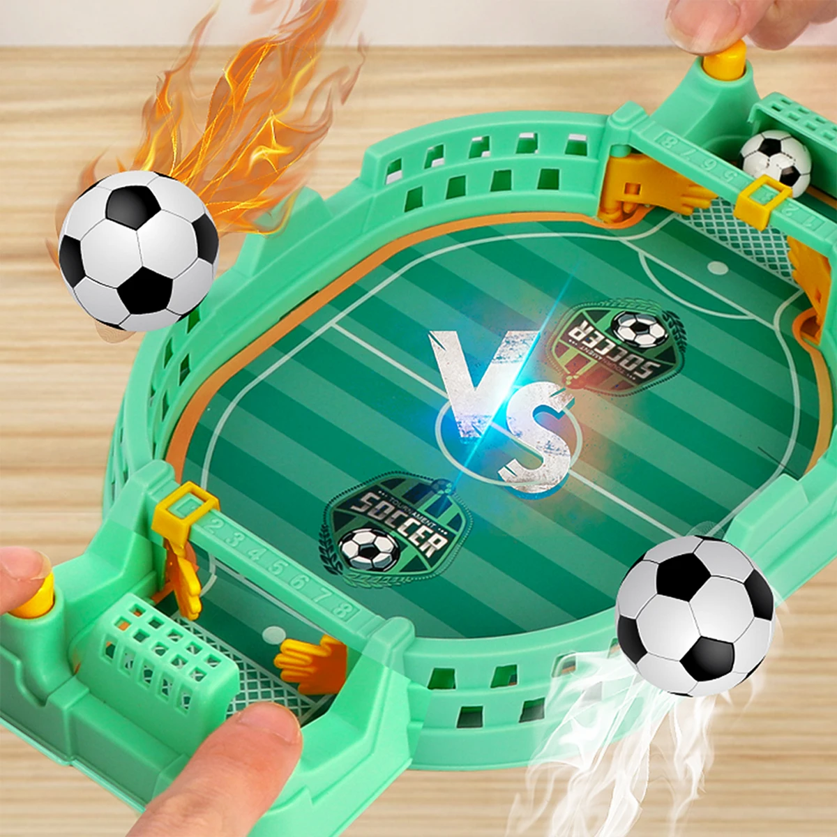 2FFootball Table Mini Tabletop Interactive Game, Soccer Tabletops Competition Sports Games Desktop Catapult Toys for Family Game