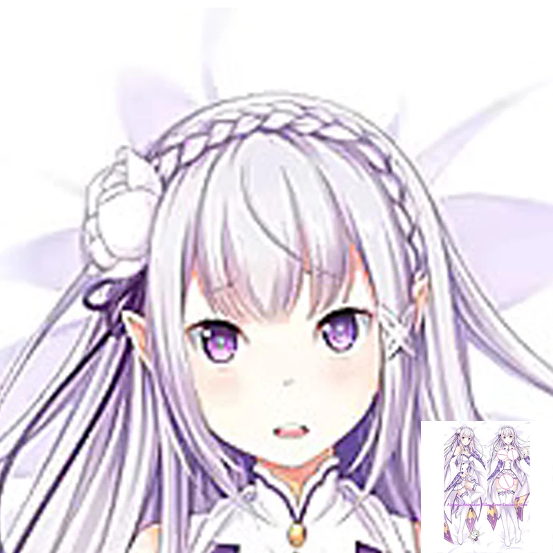 

Anime Pillow Cover Dakimakura Emilia 2 Side Printed Hugging Body Pillowcase Cushion Cover Bedding Decor