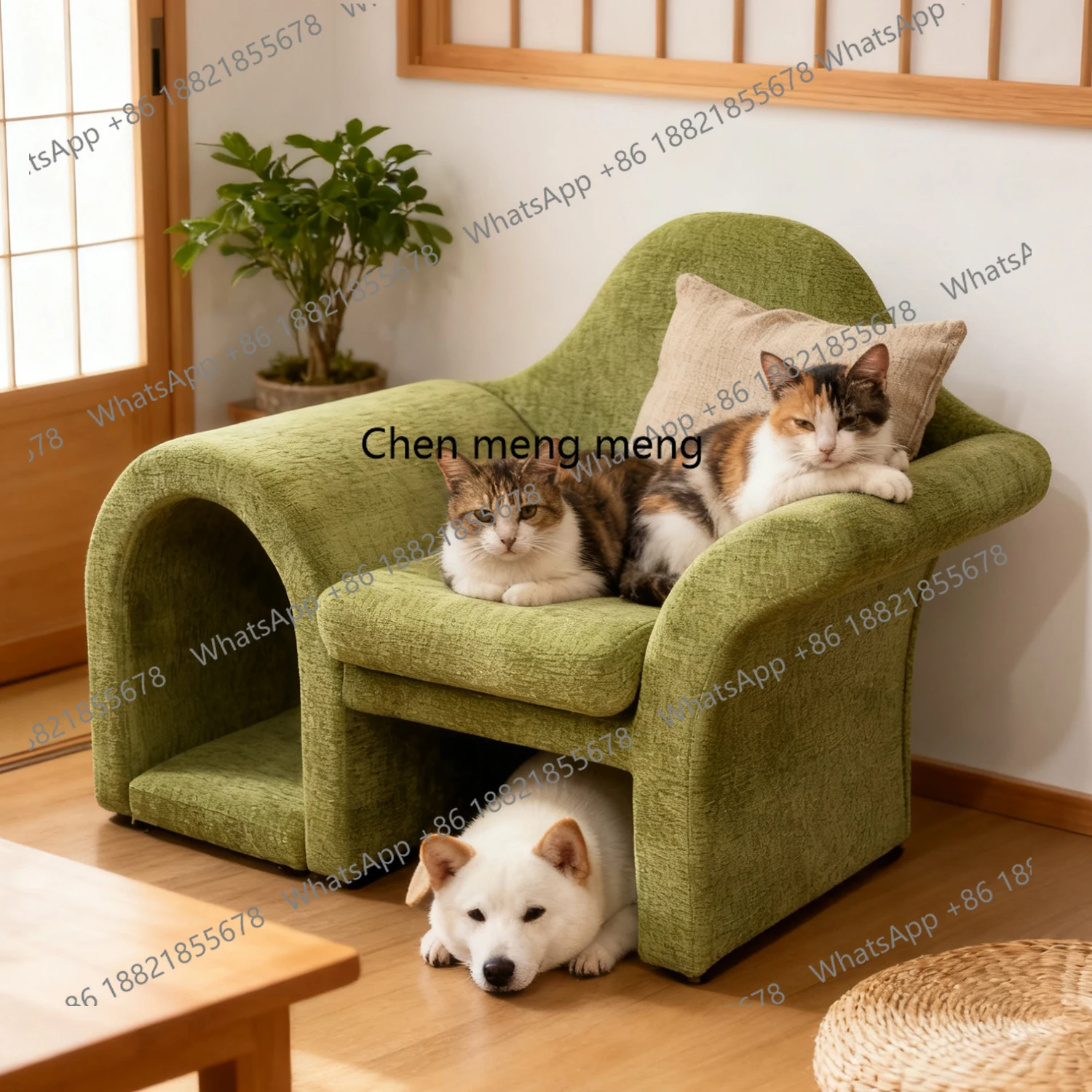 

Мебель для домашних животных, встроенный диван из цельного дерева, кровать для маленьких собак, кошек, будка для отдыха, диван для домашних животных