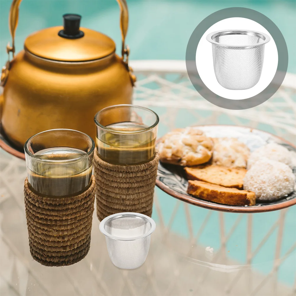 

8pcs Stainless Steel Infuser Mesh Strainer For Loose Leaf Tea Reusable Fine Mesh Tea Filter Basket Replacement For Teapot Cup
